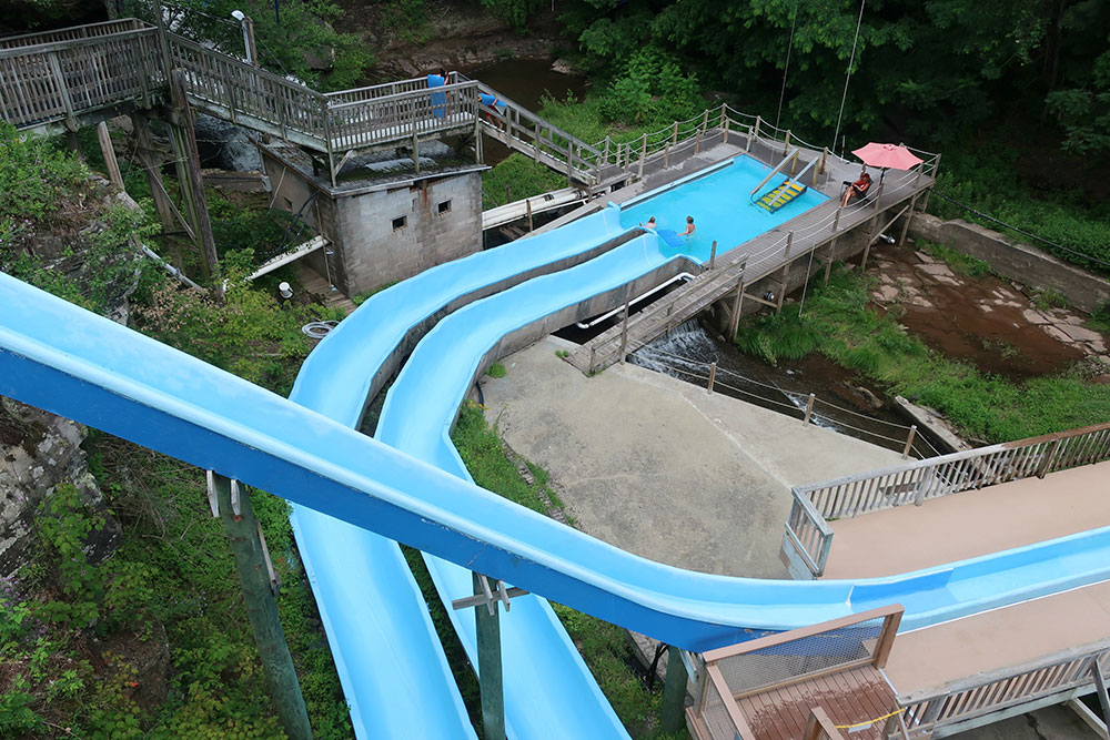 Aerial Shot of Water Slides