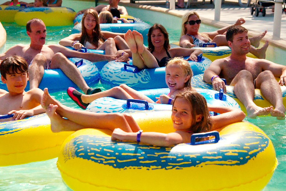 Large Group Enjoy Lazy River Large Group Enjoy Lazy River